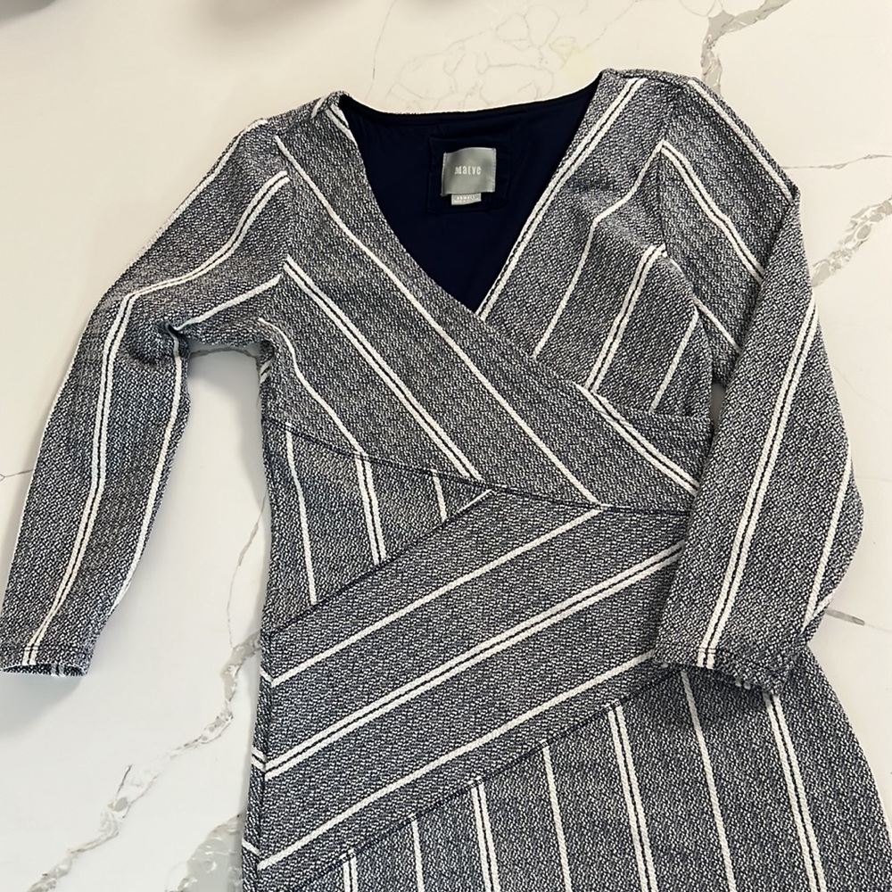 Anthropologie Maeve Wrapped Striped Dress - Picture 2 of 4